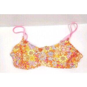 Women’s Wild Fable Adjustable Bikini Top Pink Floral Size L